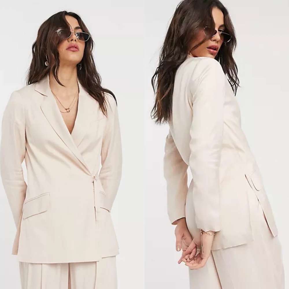 Top shop pink, pinstripe blazer